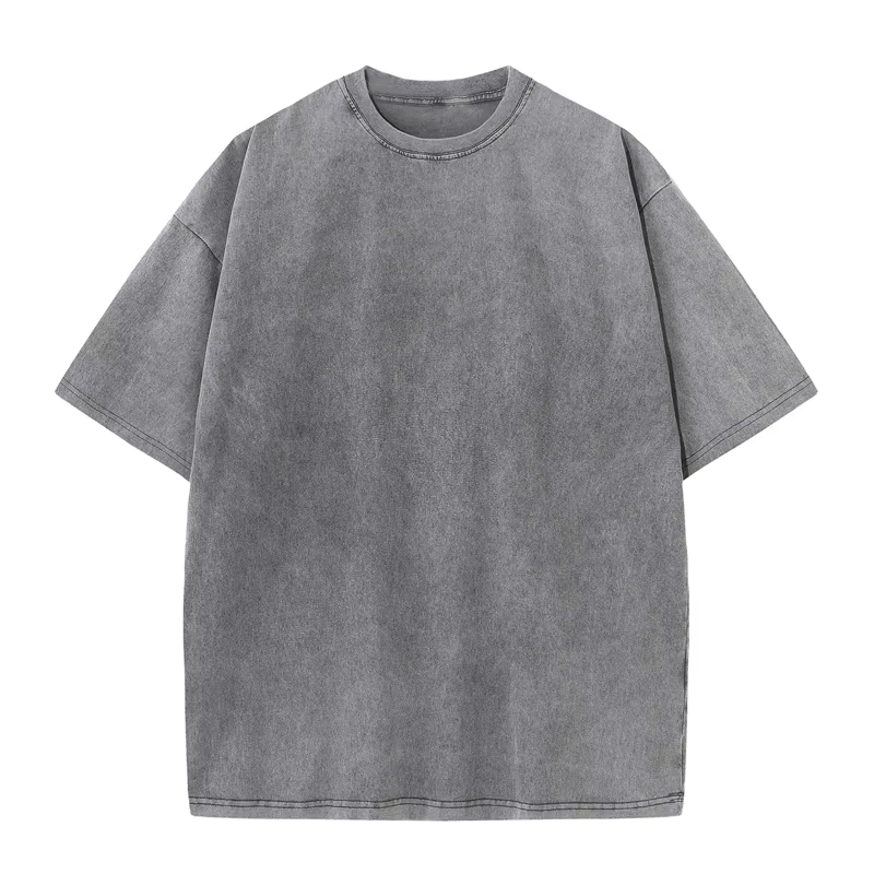 T-shirt d'été pour hommes 230G coton lourd Vintage lavé T-Shirts surdimensionné à manches courtes en vrac Streetwear