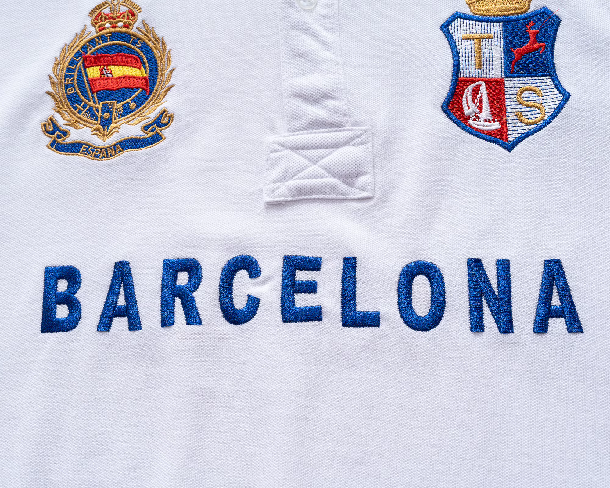 Polo en coton de haute qualité pour hommes Fans de football de Barcelona Symbole "Barca" brodé Cadeau du Nouvel An