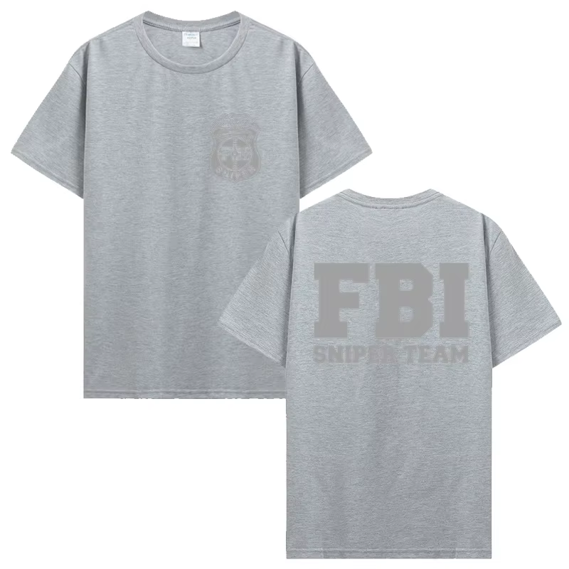 Mode nouveau Fbi Sniper équipe T-Shirt Double face hommes coton col rond