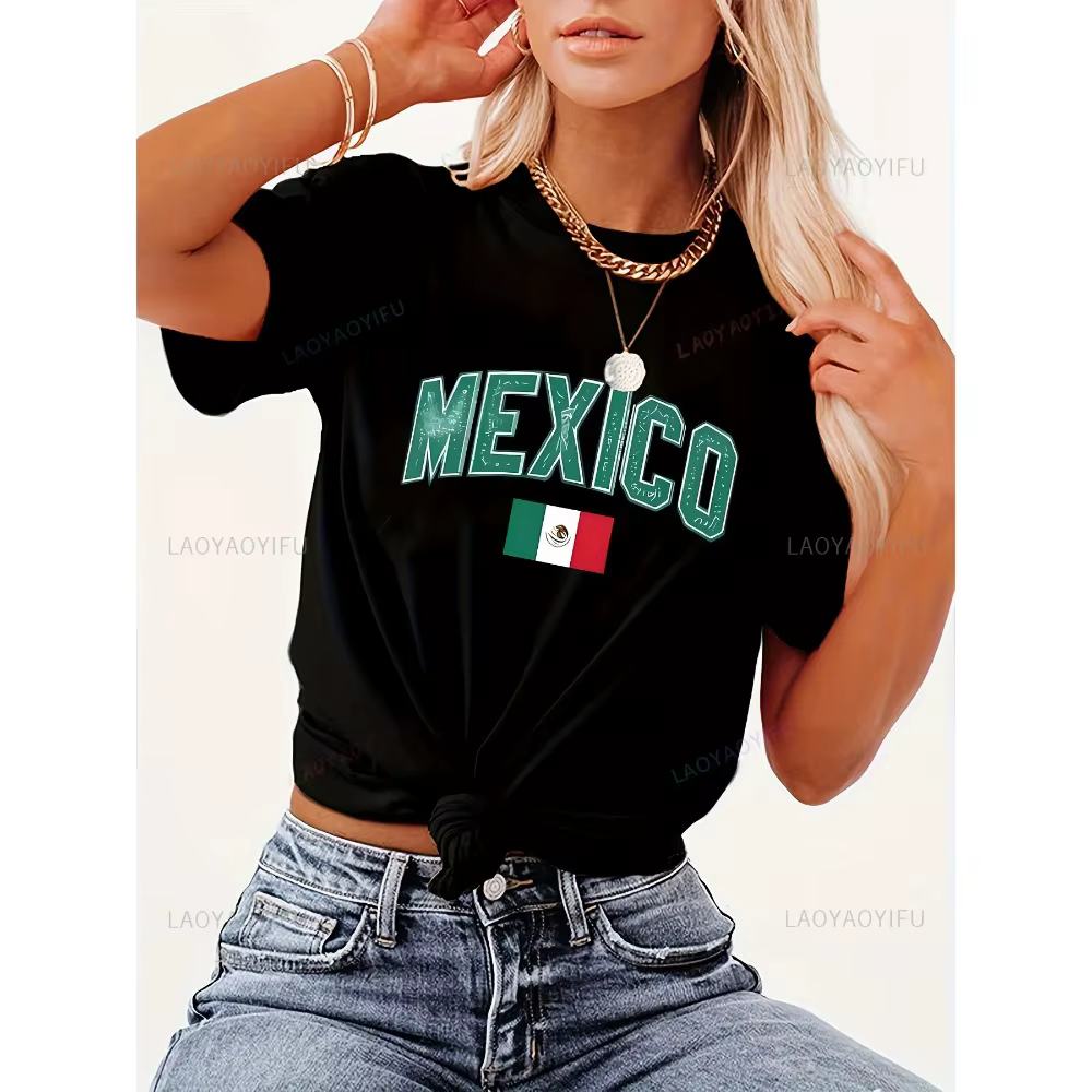 Jour de l'indépendance mexicain femme graphique t-shirts Viva mexique homme été haute qualité coton t-shirt mode décontracté extérieur hauts