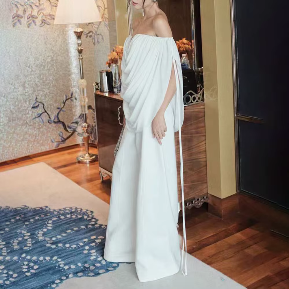 Chemise blanche à plis superposés TWOTWINSTYLE pour femme