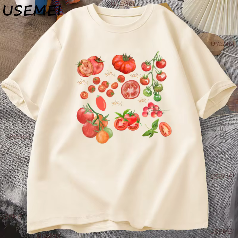 T-Shirt fruits tomate Cottagecore vêtements Vegan