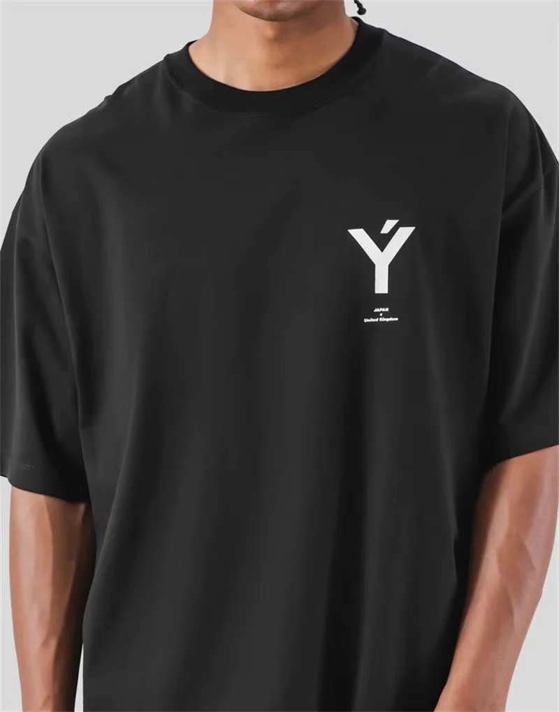 LYFT ONE POINT Y imprimer grand T-shirt hommes course sport gymnase Fitness entraînement surdimensionné