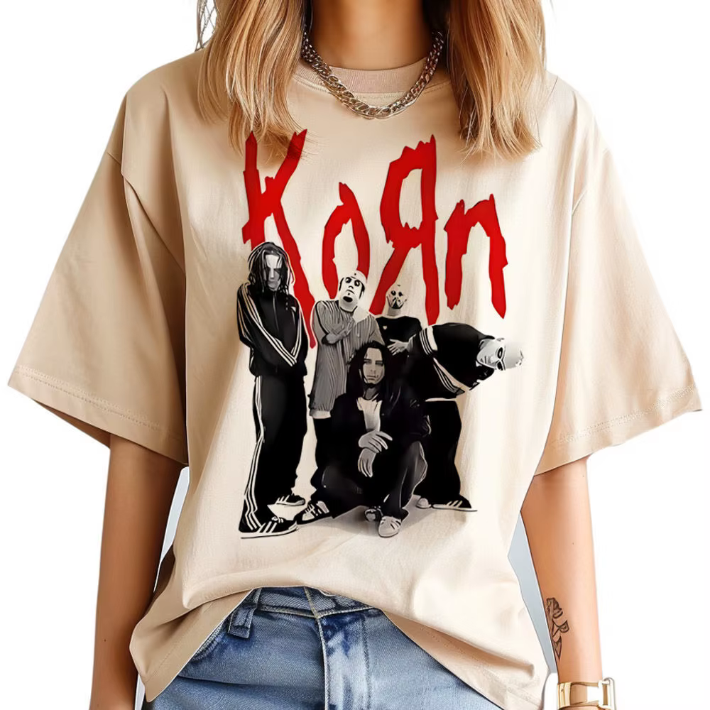 Korn chemise adolescent respirant graphique années 2000 hip hop t-shirt anime kawaii hip hop coréen vêtements