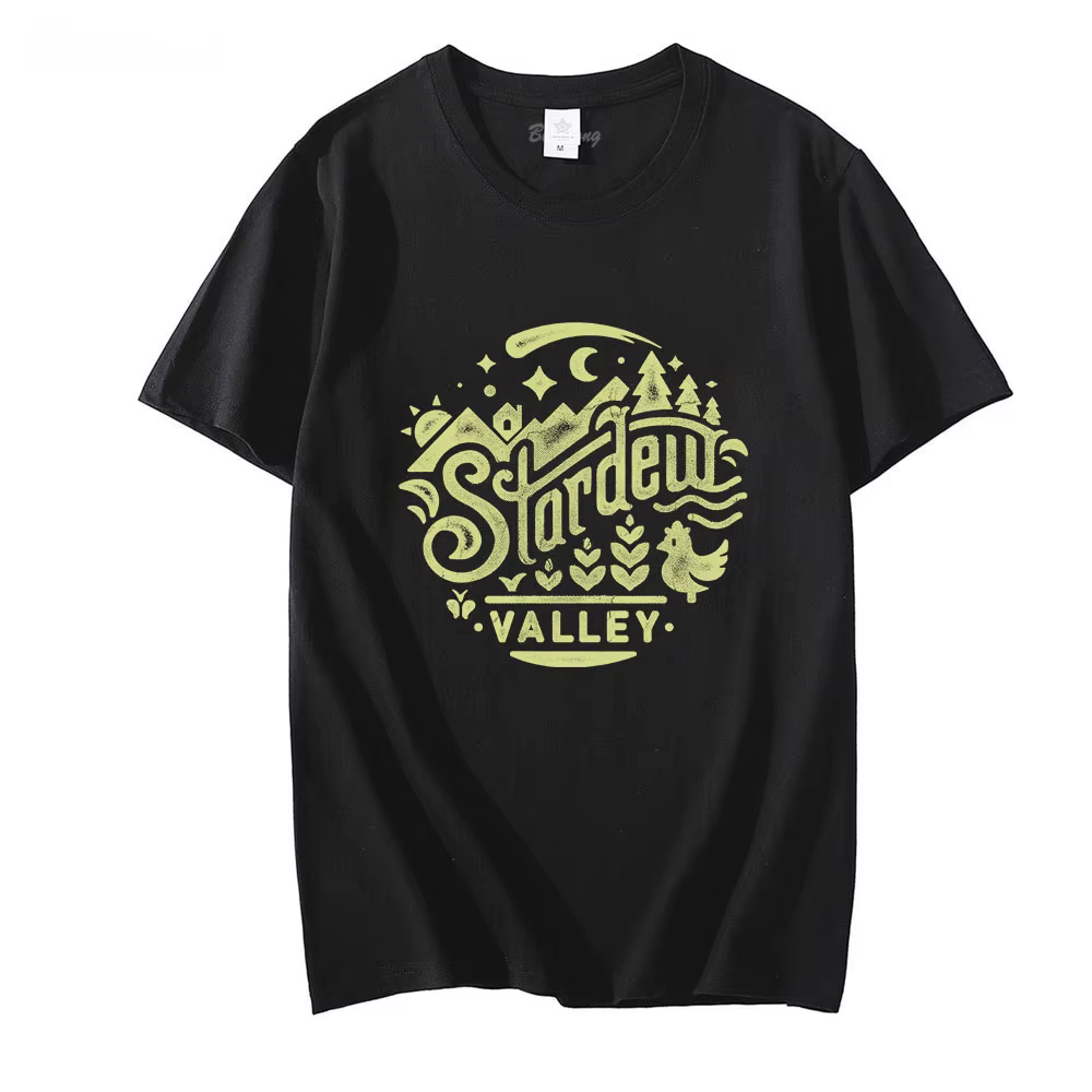 Stardew Valley Game Shirt T-shirts 100% coton avec graphiques de dessins animés