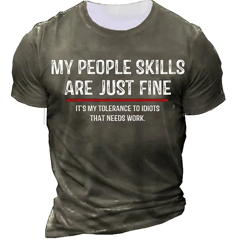 T-shirt graphique de lettre drôle pour hommes