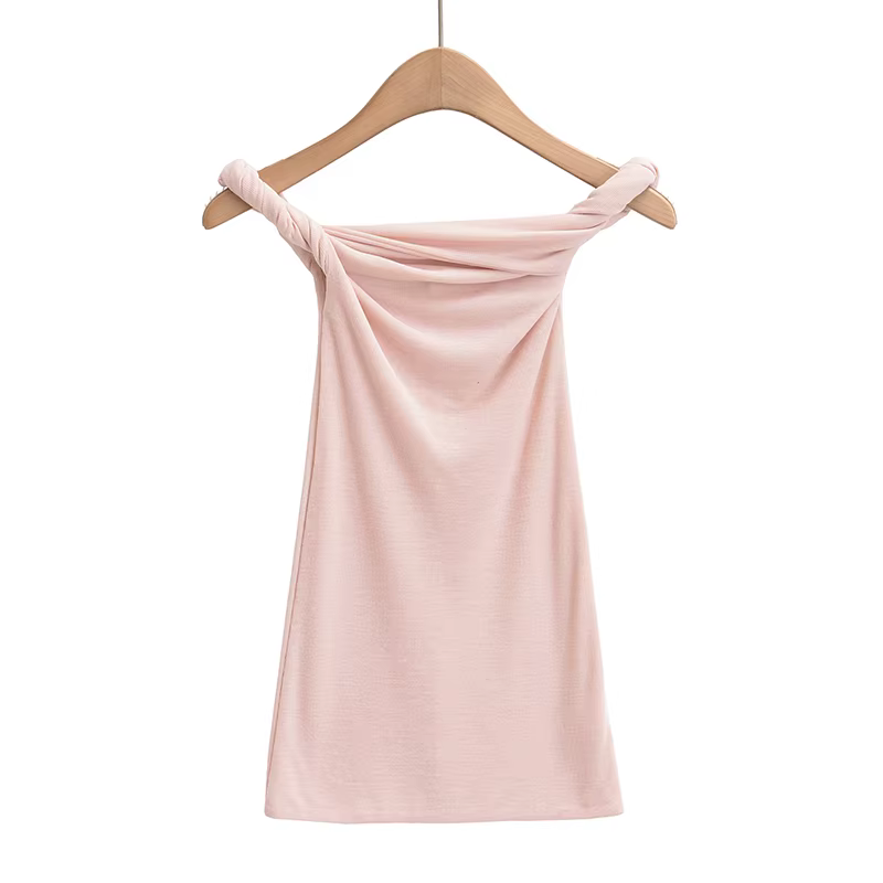 T-shirt à manches courtes et épaules dénudées pour femme