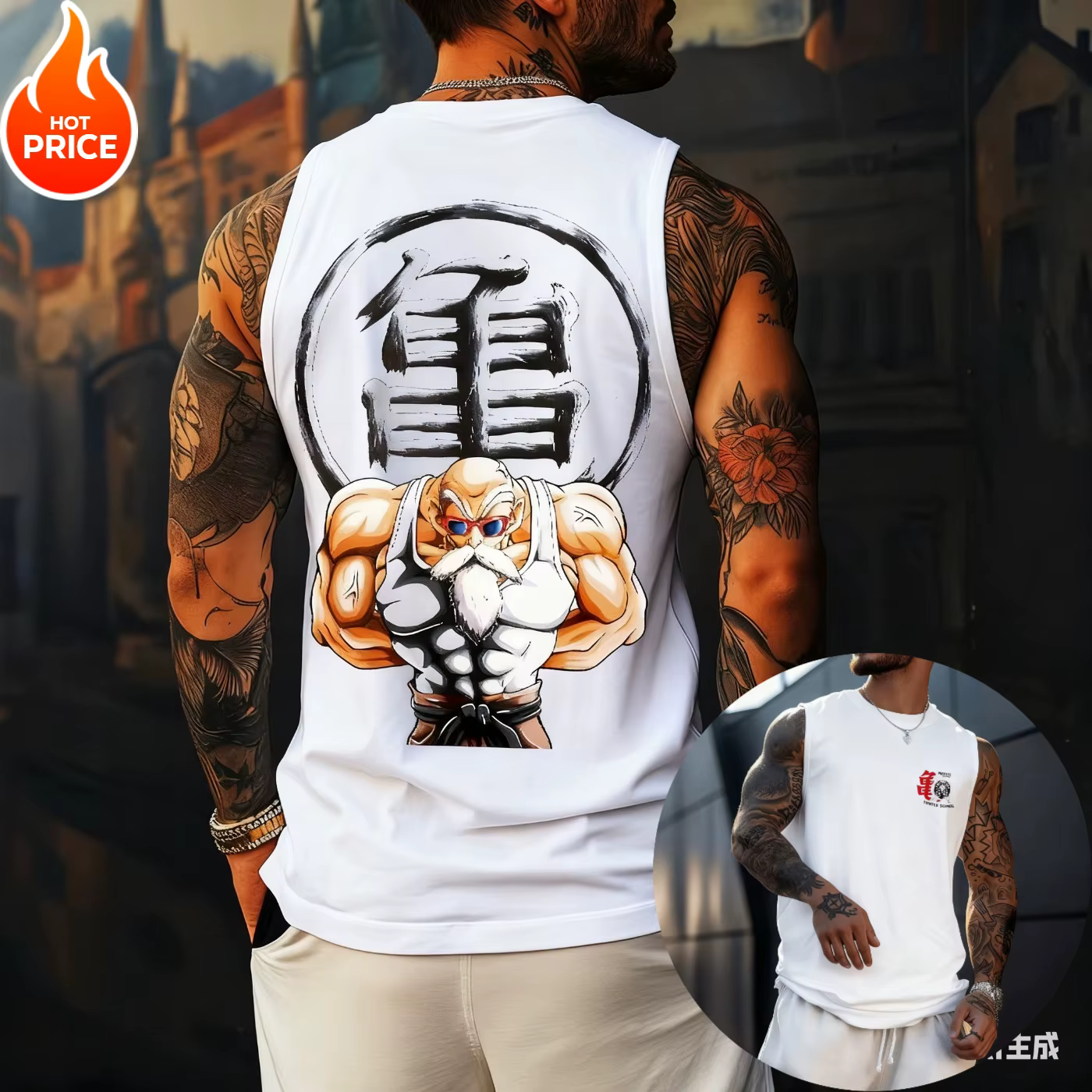 Maître Roshi Super Saiyan Dragon Ball Gym Harajuku printemps été débardeur Fitness décontracté course sport T-Shirt sans manches Y2K
