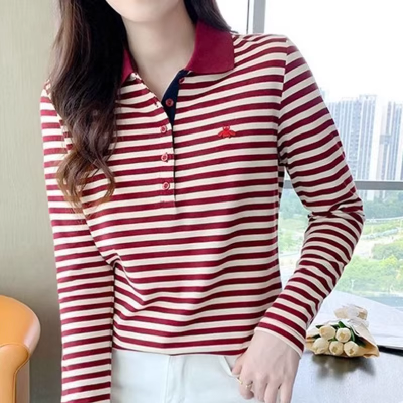 T-shirt polo amincissant coréen pour femme