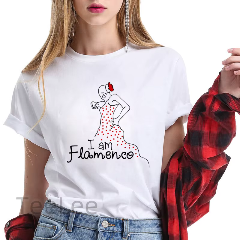 Tendances de T-shirt flamenco pour vêtements pour femmes