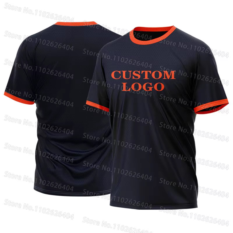 TESM T-Shirt personnalisé sport respirant maille à manches courtes Logo personnalisé extérieur décontracté publicité chemise groupe équipe cou chemise