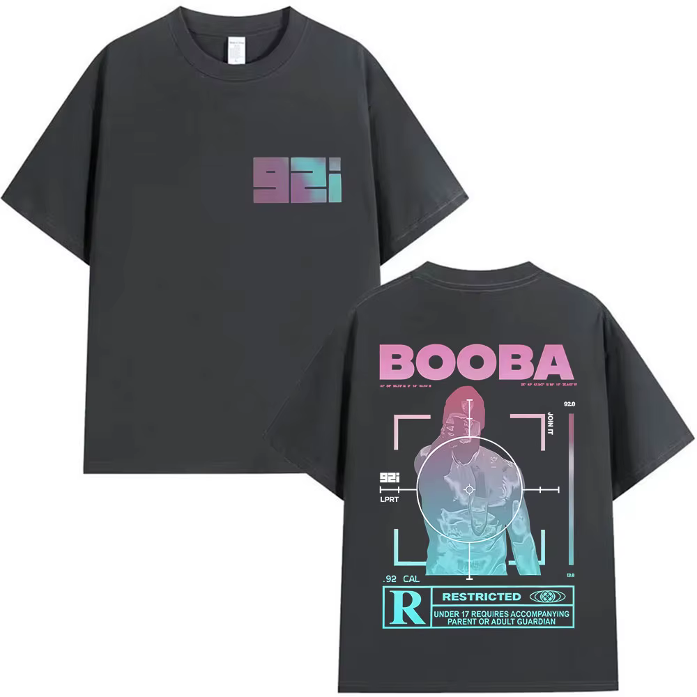 Rappeur BOOBA B2O Tour 2025 t-shirts graphiques hommes Hip Hop gothique à manches courtes T-shirt rétro haute qualité