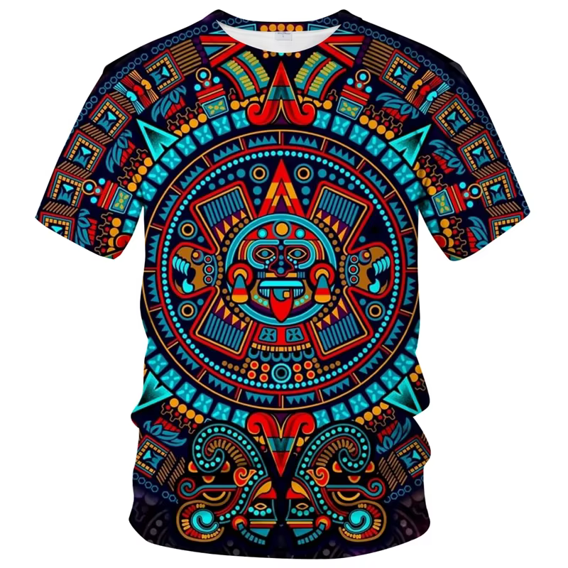 T-shirt Aztec Sun Stone pour hommes et femmes