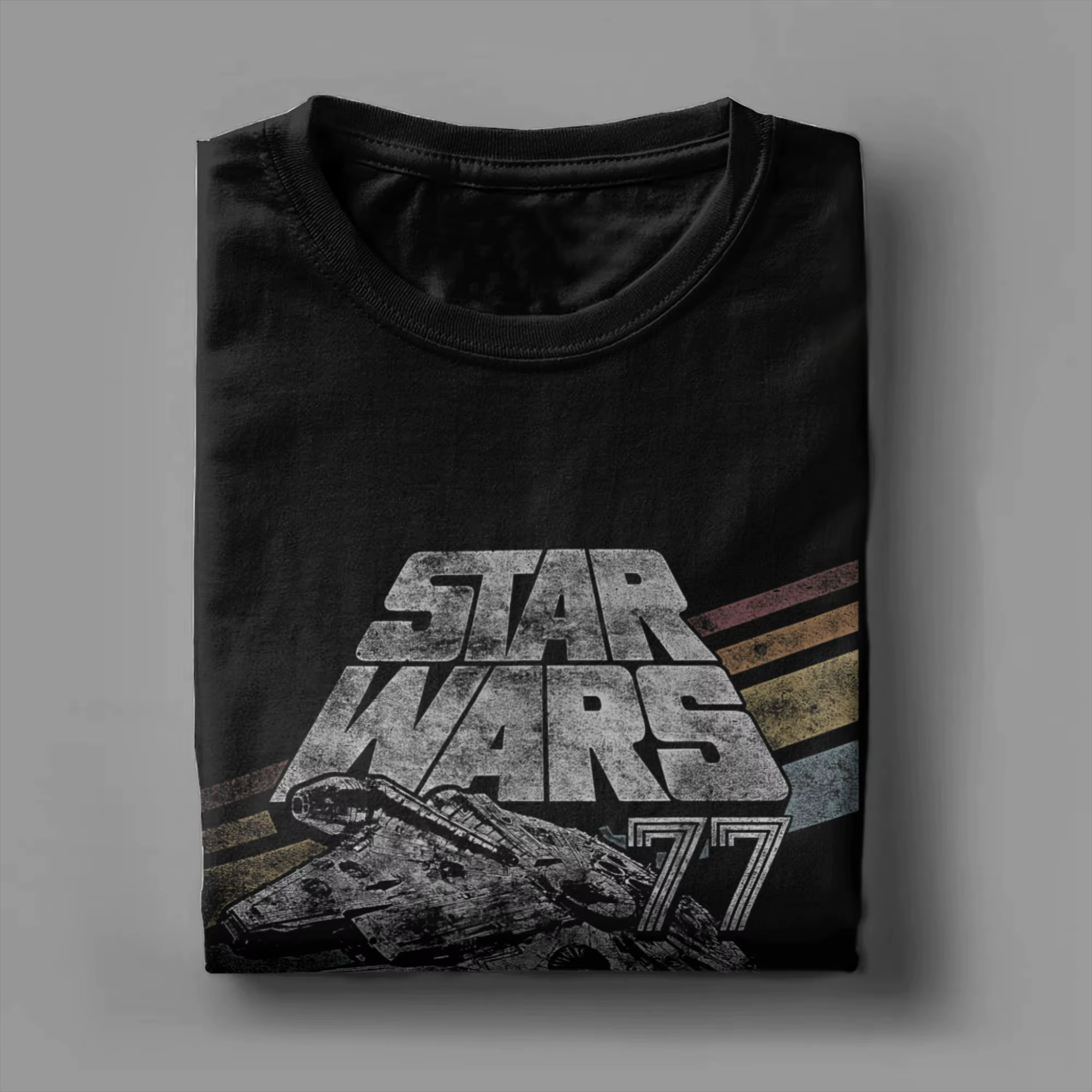 Étoiles T-Shirts hommes Millennium Falcon 77 mode pur coton t-shirt col rond manches courtes