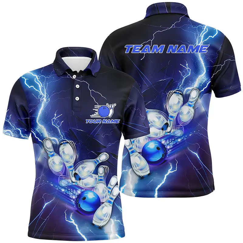Polo de bowling imprimé en 3D pour hommes