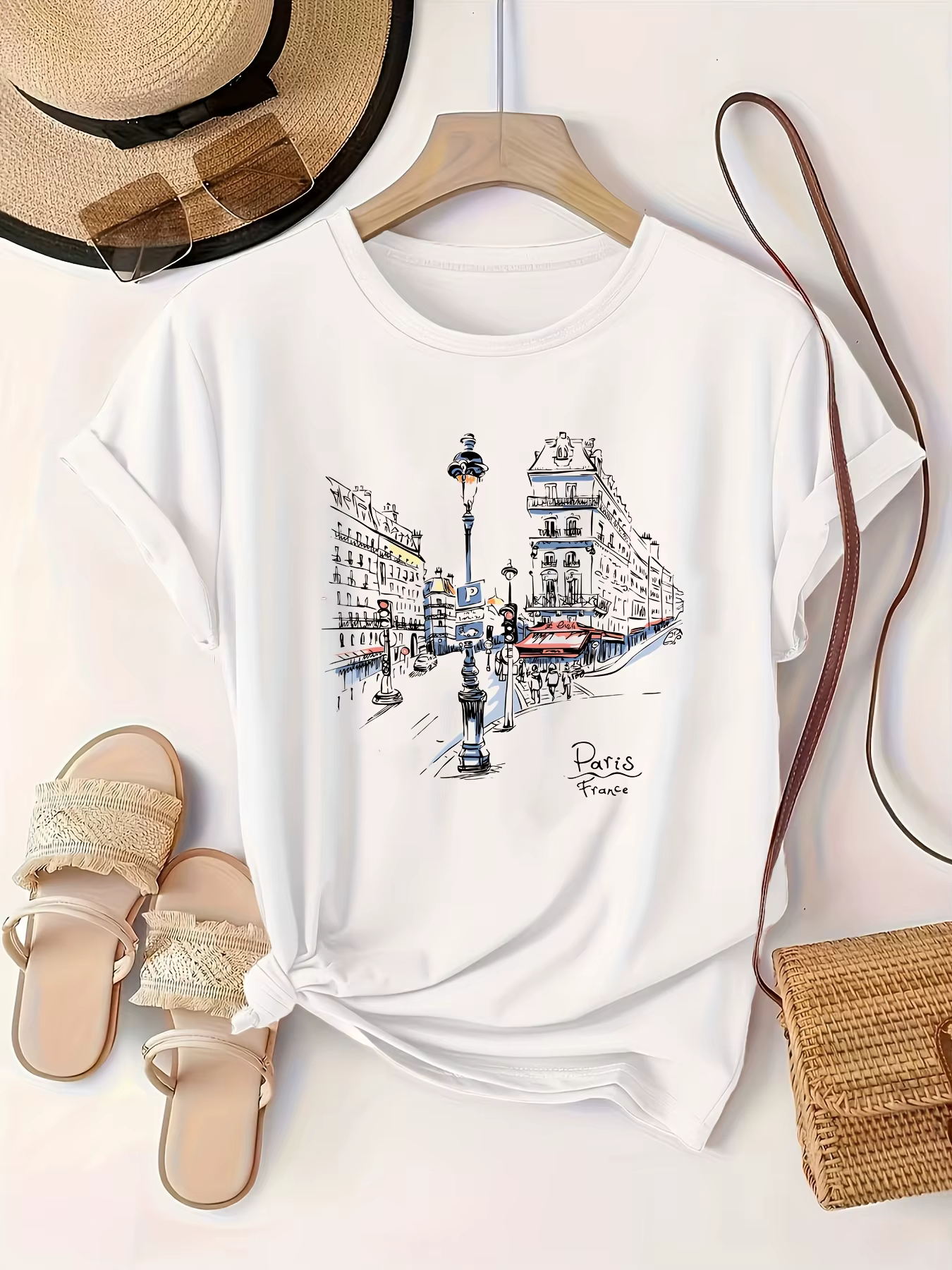 T-shirt imprimé Paris Street pour femmes
