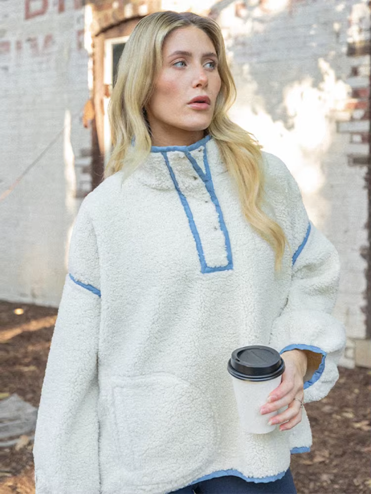 Sweat-shirt à capuche en molleton Patchwork pour femme