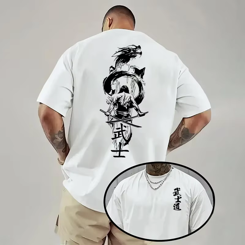 Japon Bushido imprimé T-shirt pour homme 2026 printemps été quotidien décontracté mode à manches courtes haut mâle maison extérieur confort Cool t-shirts