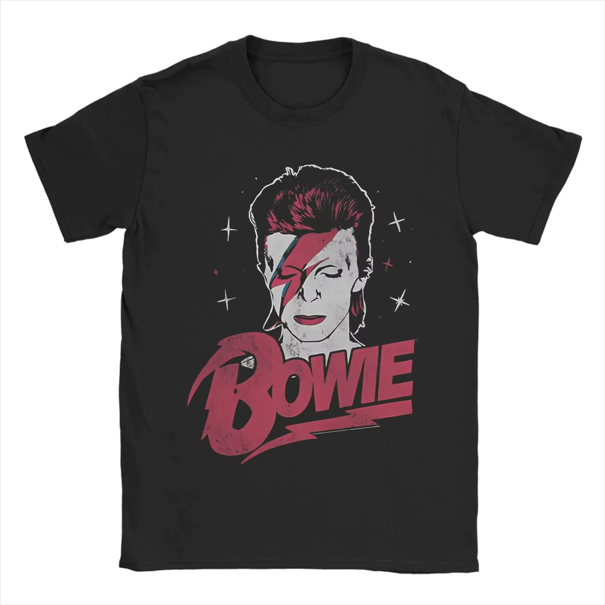 Nouveau T-shirt décontracté à manches courtes et col rond imprimé D-David's Bowied