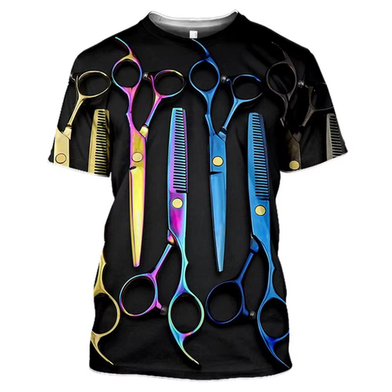T-shirt de travail de barbier pour hommes