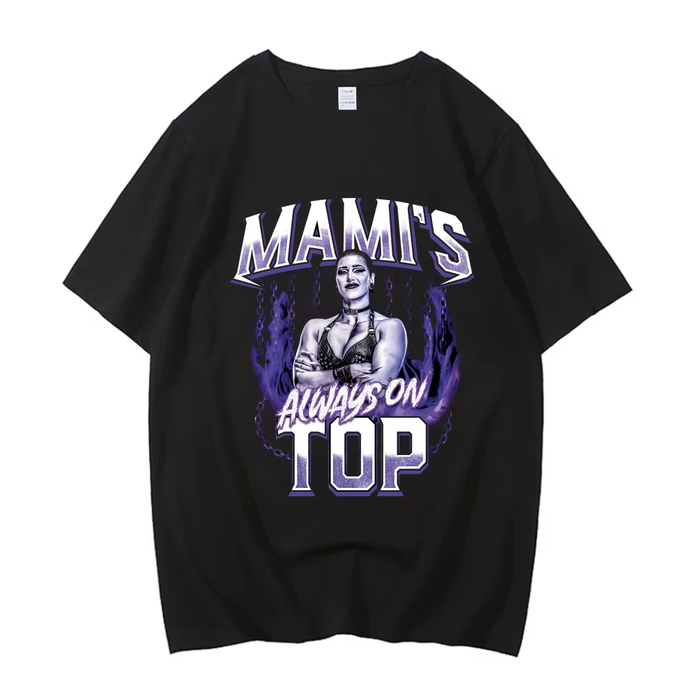 Fête des mères je suis votre Mami Rhea Ripley t-shirts hommes haute qualité coton lundi nuit