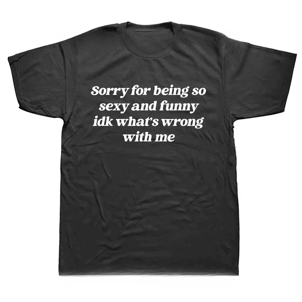 T-shirt vintage avec impression graphique « Désolé pour être si sexy et drôle »