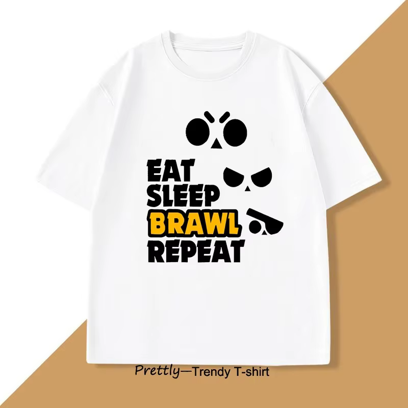 Eat Sleep Brawl Repeat T-shirt pour hommes femmes Gamer jeu Mobile