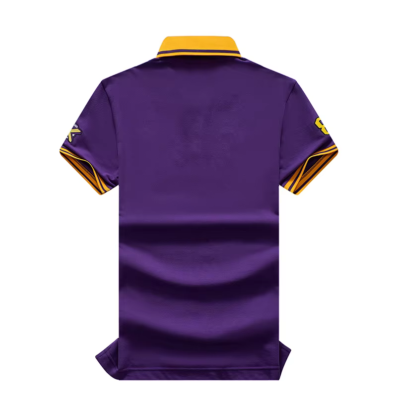 TS Style commémoratif hommes Polo classique violet populaire 100% coton broderie manches courtes col de sport T-shirt taille américaine