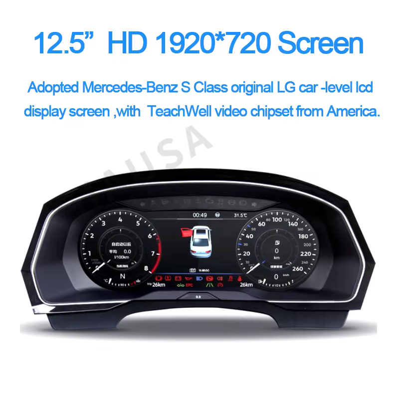 Afficheur numérique LCD 12,3 pouces pour VW Polo 6R, Crossfox, Saveiro, Vento, Amarok 2008-2020, Seat Leon, Alhambra, tableau de bord, cockpit