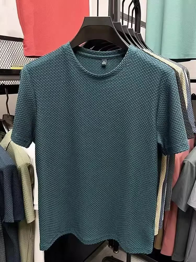 T-shirt à manches courtes en maille de bambou pour hommes