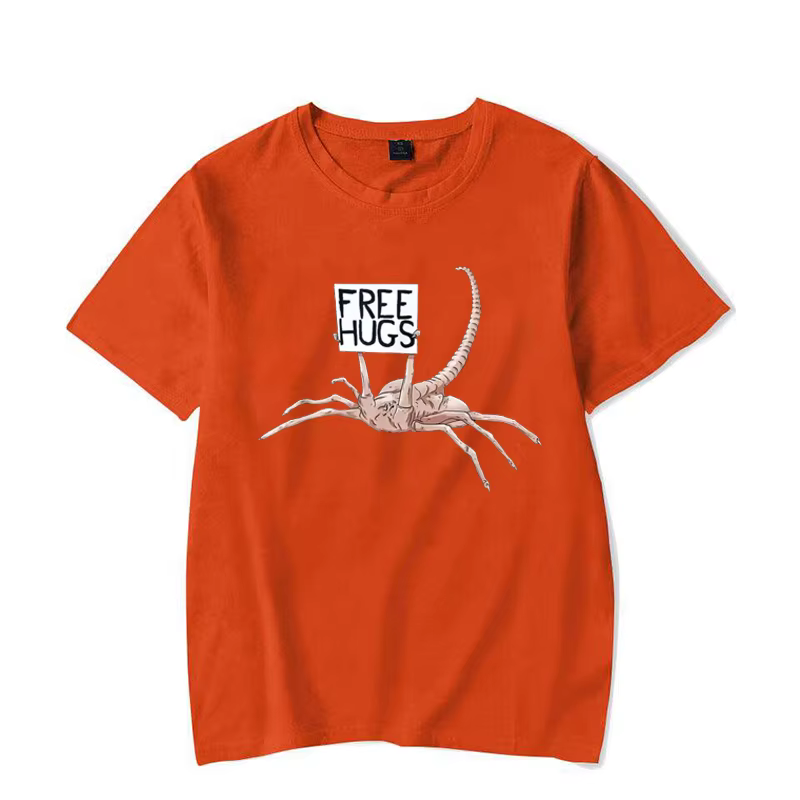 Câlins gratuits drôle Facehugger Aliens T-Shirt Harajuku