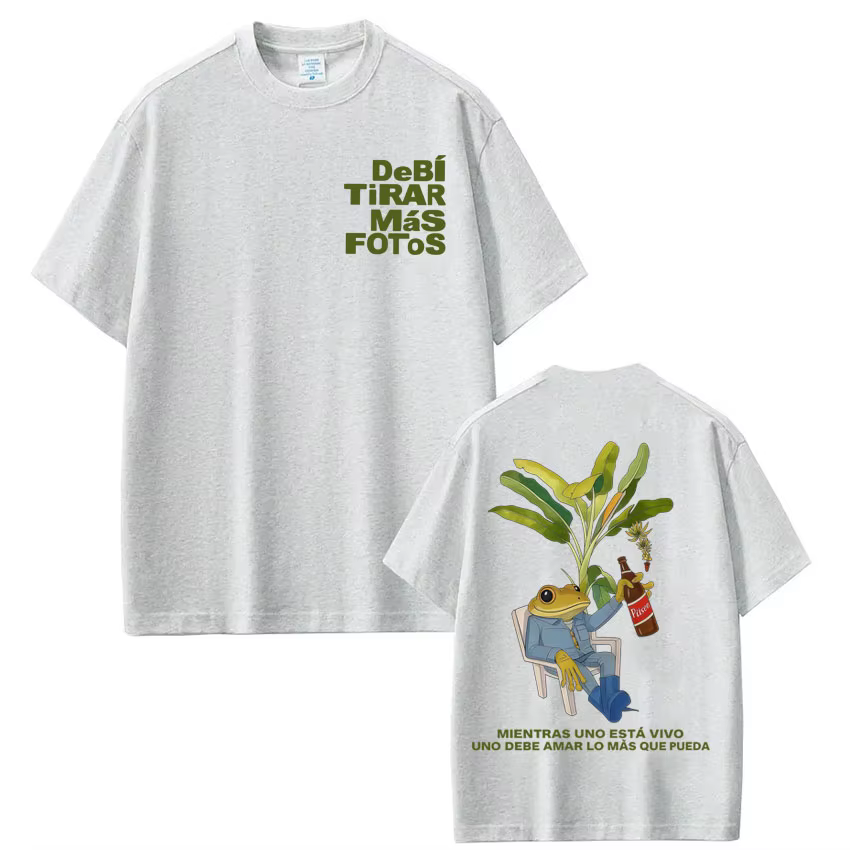 T-shirt Rapper Bad Bunny Debi Tirar Mas Fotos DTMF World Tour T-shirts Homme Femme Mode Vintage Hip Hop Streetwear