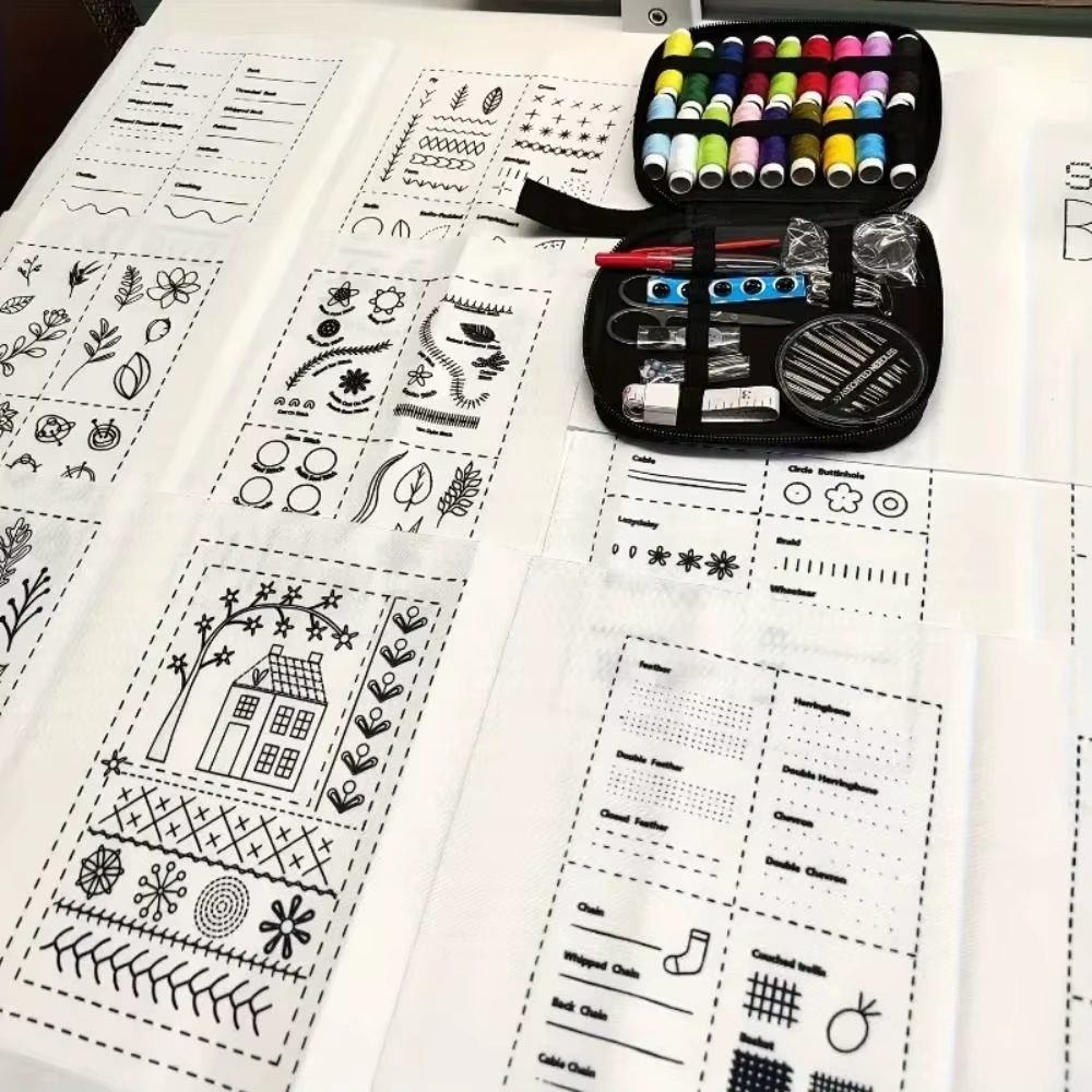 86 pièces/ensemble 106 modèles broderie point livre Kit couture à la main échantillon Page tout-en-un bricolage