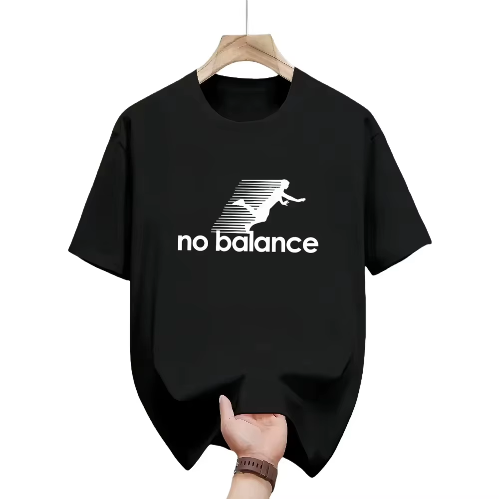 T-shirt surdimensionné humoristique « No Balance » pour homme – Tee-shirt décontracté à manches courtes pour le quotidien et le style urbain