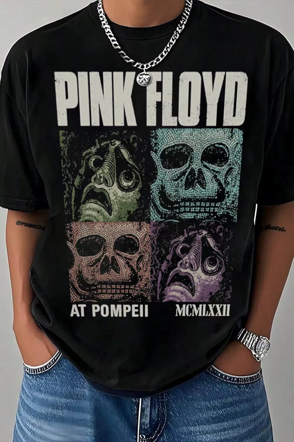 T-shirt en coton graphique Pop Rétro Pink Floyd unisexe