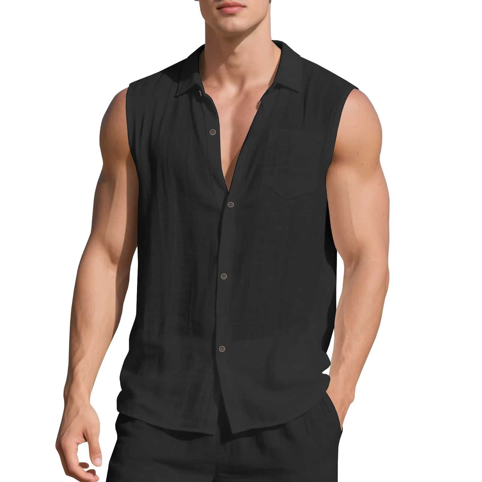 Chemise de plage ample en lin