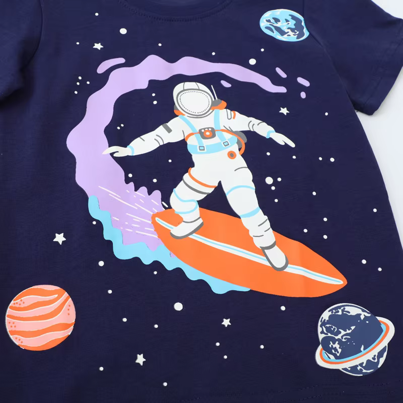 Jumping Meters-T-shirt en coton imprimé Spaceman pour garçons