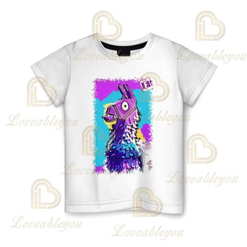 Fortnite 3d T-shirt enfants dessin animé à manches courtes