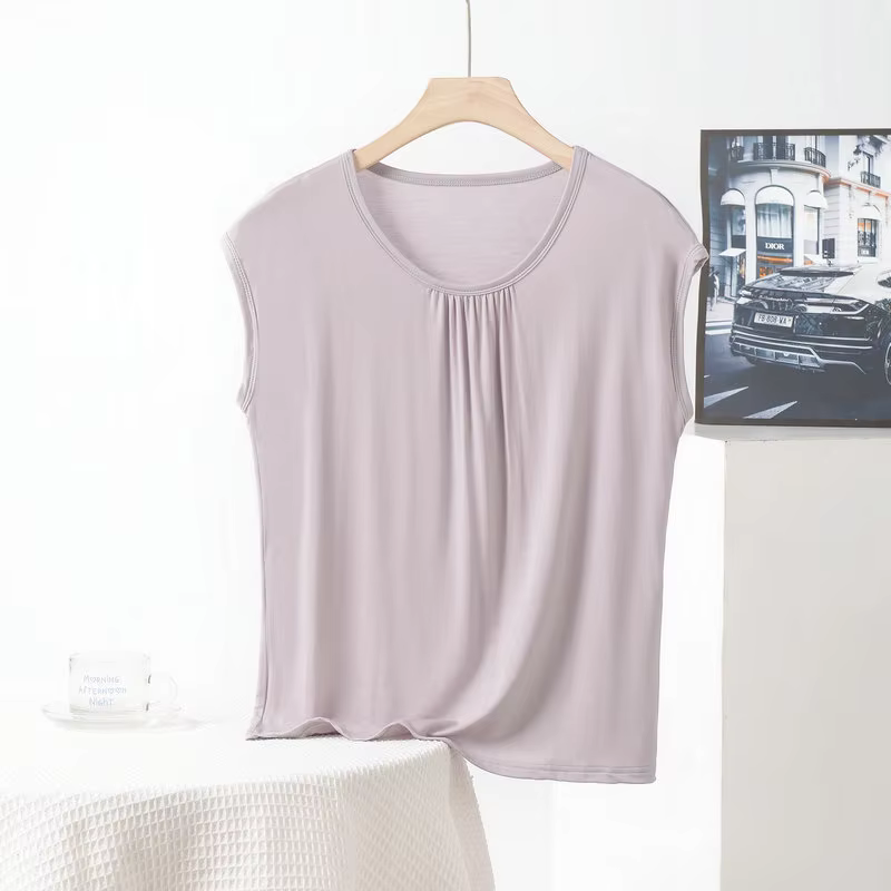 T-shirt sans manches pour femme, couleur unie, grande taille XL à 8XL