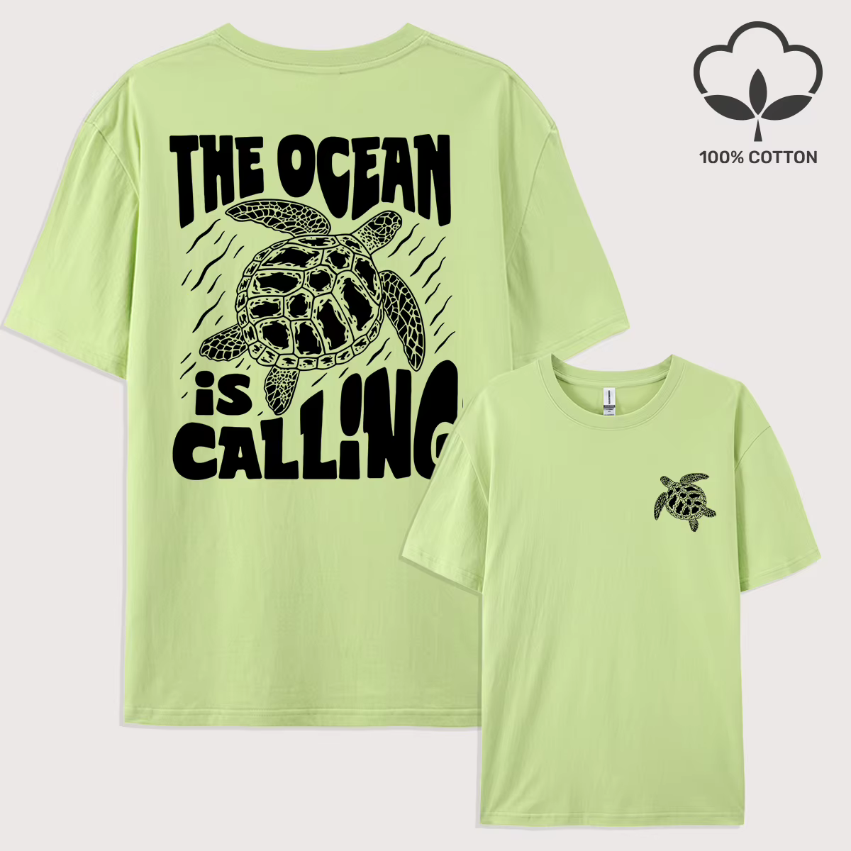 Tortue de mer l'océan appelle imprimer t-shirts hommes été coton T-Shirt Hip Hop ample Streetwear tout-Match vêtements de sport