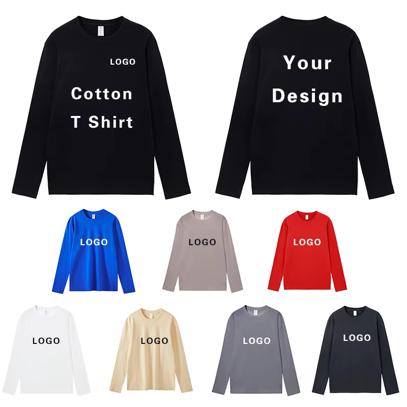 T-shirt manches longues en coton pour hommes et femmes