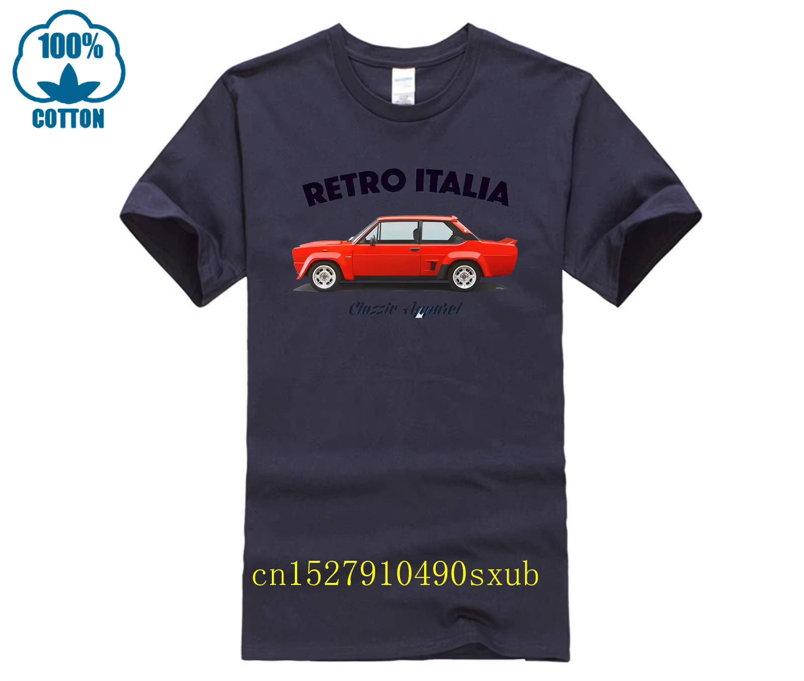 T-shirt FIAT 131 ABARTH STRADALE. RÉTRO ITALIE. VOITURE CLASSIQUE. CHAMPION RALLY