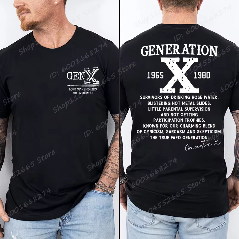 Fier Gen X T-shirts 1965 à 1980 Vintage génération X T-Shirt à manches courtes col rond
