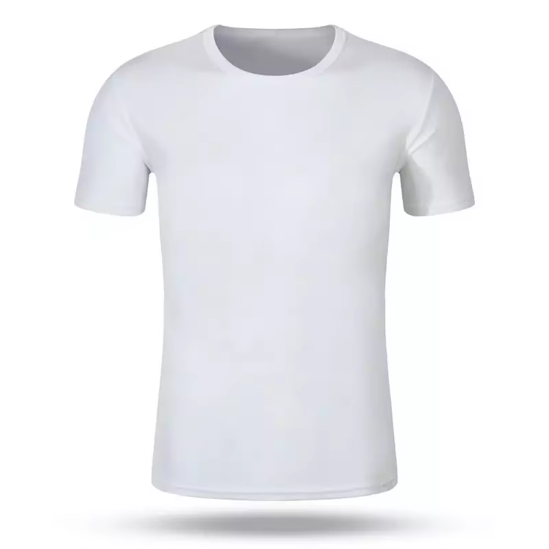 Sublimation blanc séchage rapide T-shirt été homme unisexe col rond manches courtes