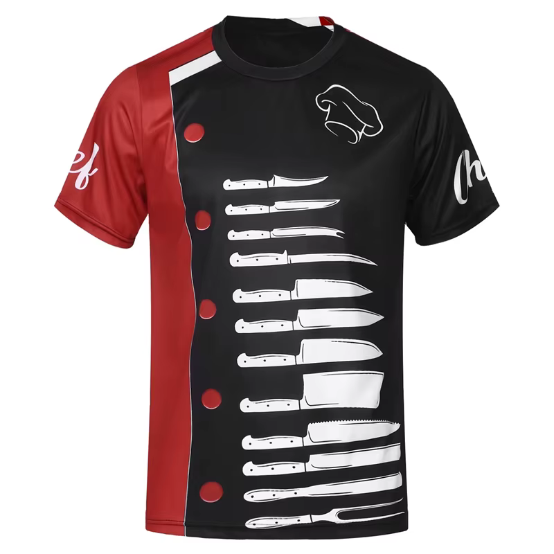 Chef T-Shirt hommes vêtements de créateurs à manches courtes t-shirts impression 3D ustensiles de cuisine Design Cool