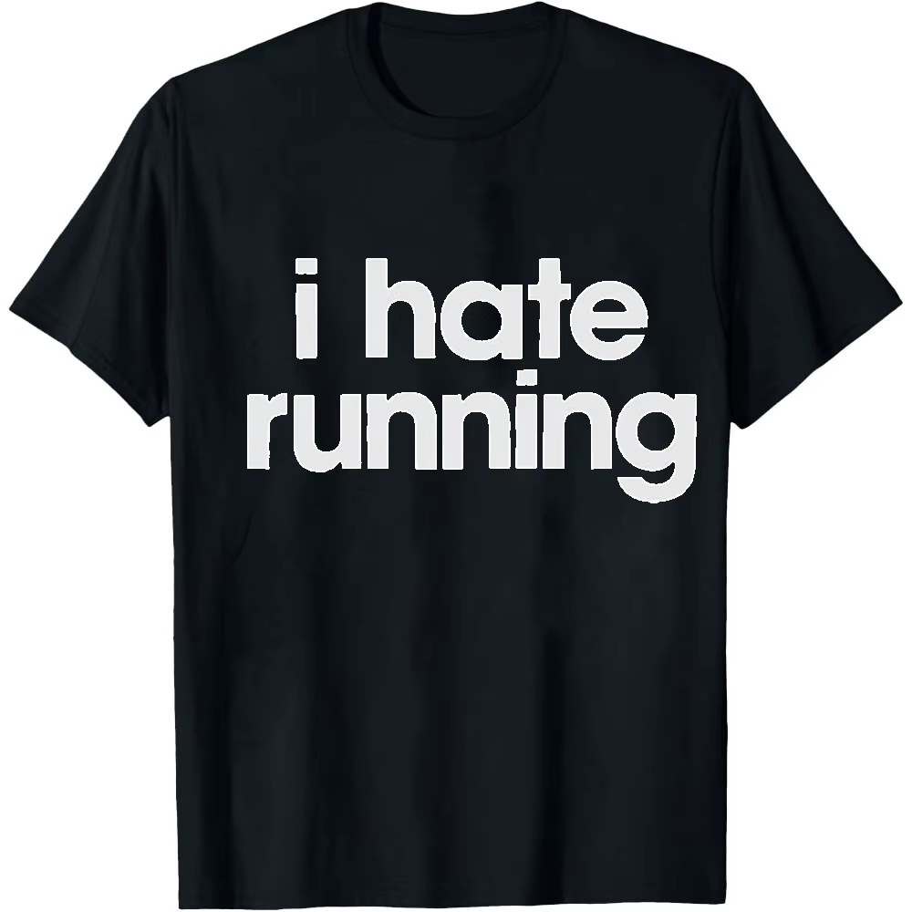 T-shirt graphique humoristique « I Hate Running » pour homme