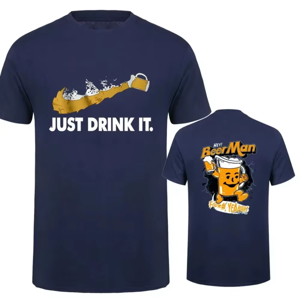 T-shirt imprimé pour homme 100% coton à manches courtes