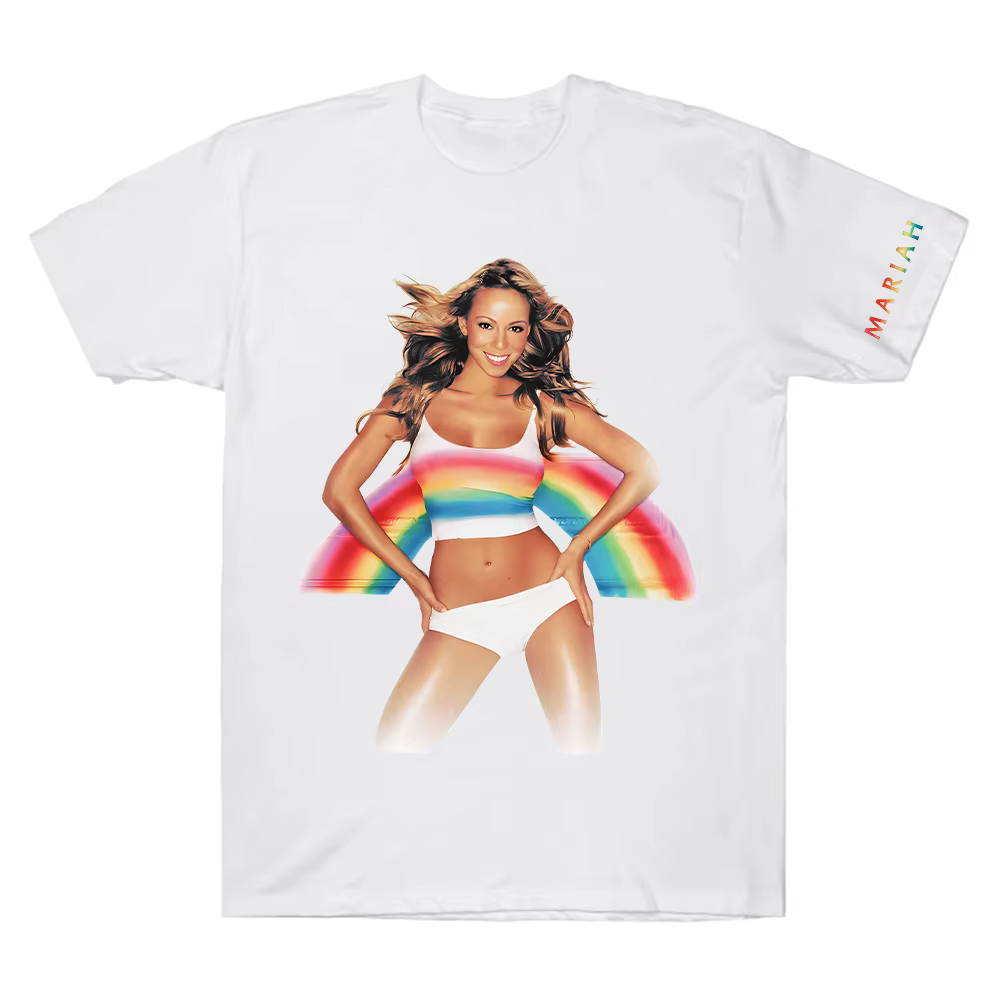 Mariah Carey Merch T-Shirt arc-en-ciel pour hommes femmes t-shirts en coton créatifs col rond à manches courtes