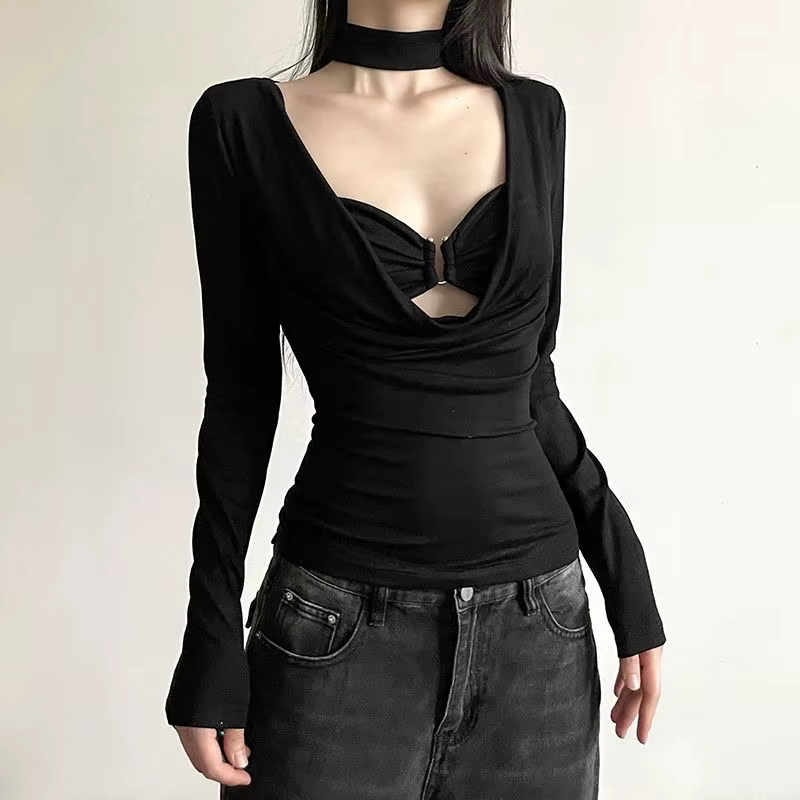 Y-Ulzzang-T-shirt à manches longues pour femmes