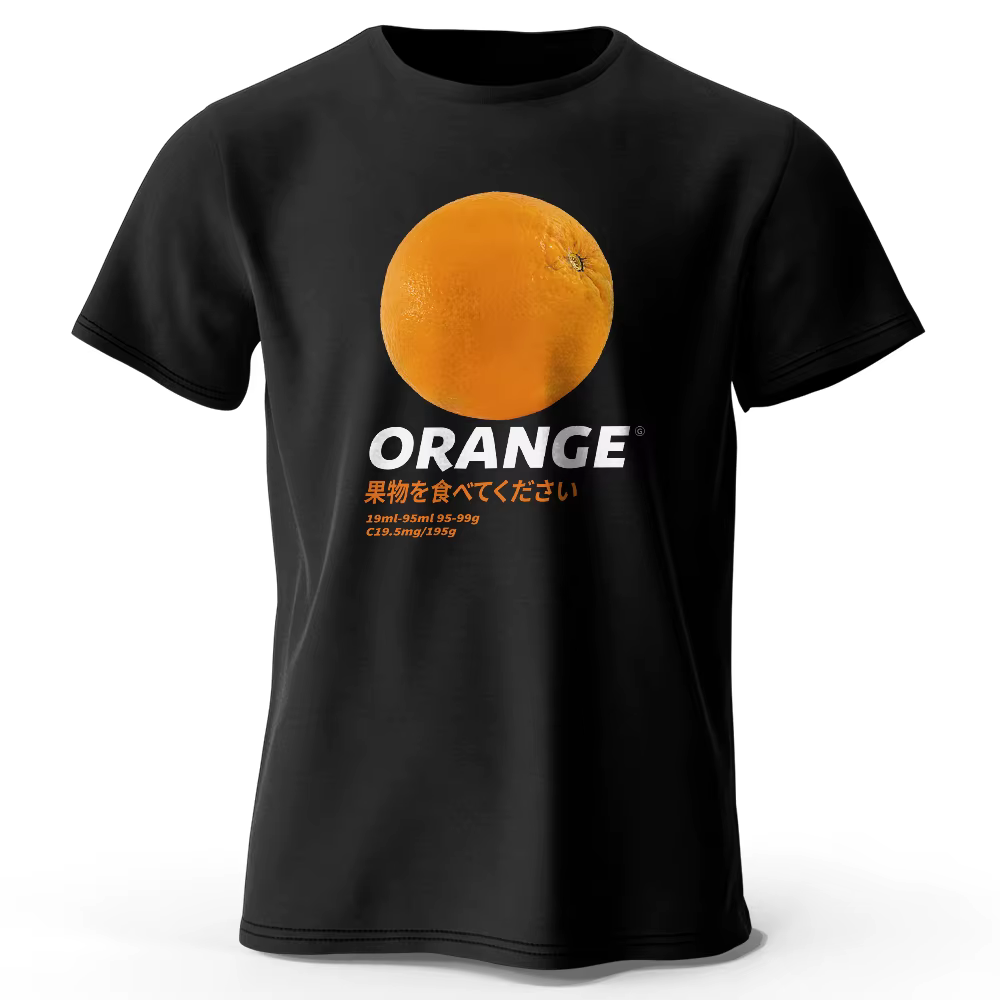 T-shirt imprimé fruits orange – Haut d'été frais et vibrant pour hommes et femmes